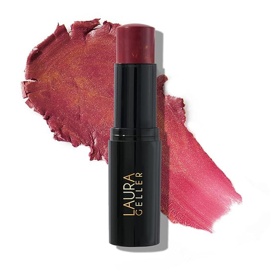 LAURA GELLER NEW YORK Italian Marble Blush Makeup Stick | Cream Finish Marbleized Blush for Cheeks, D'oro Berry