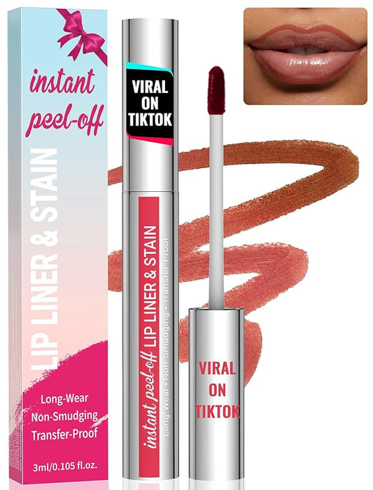 iMethod Lip Stain - Lip Liner Stain, Natural Long Lasting Lip Stain Peel Off, Waterproof Stay On All Day, Transfer-Proof, Highly Pigmented, Instant Peel Off Color, Cocoa