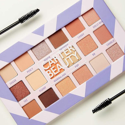Carter Beauty 18 Shade Eyeshadow Palette | Long Lasting Eye Shadow Makeup | Shimmer & Matte Vibrant Colors (Sweet Apricot)