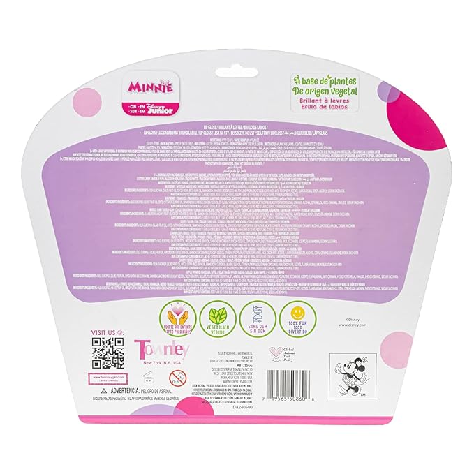 Disney Minnie Mouse 12 Piece Plant Based Lip Gloss, Girls Party Favors, First Makeup Set for Girl, Perfect for Parties, Sleepovers, and Birthday Gifts, Ages 3+, by Townley Girl