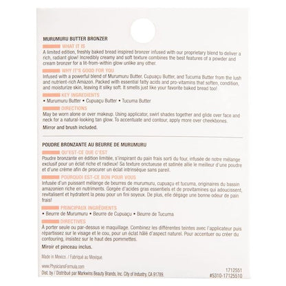 Physicians Formula Murumuru Bread & Butter Bronzer Baked, Moisturizing, Silky All-Day Glow, Dermatologist Tested, Hypoallergenic, Vegan & Cruelty-Free