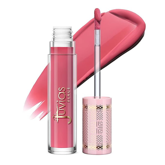 Juvia's Place Smoothie Lip Gloss Pink Melon - Hydrating Cream Lipgloss with Pink & Mauve Tones - Non Sticky Plumping Glosses - High Shine Lipgloss for Women - Lip Plumper with Cocoa Butter & Chia Oil