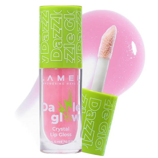 Dazzle Glow Crystal Clear Lip Gloss - Hydrating, Non Sticky - Cotton Candy