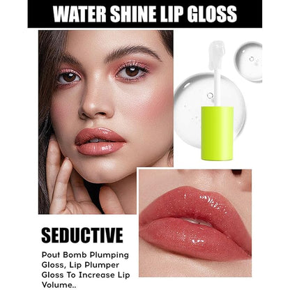 4 Colors Fat Oil Lip Gloss, Lip Oil Lip Glaze Hydrating Lip Glow Oil Big Brush Head Moisturizing Lip Gloss, Shiny Transparent Tinted Plumping Lip Oil Long Lasting Nourishing Non-sticky (03#)