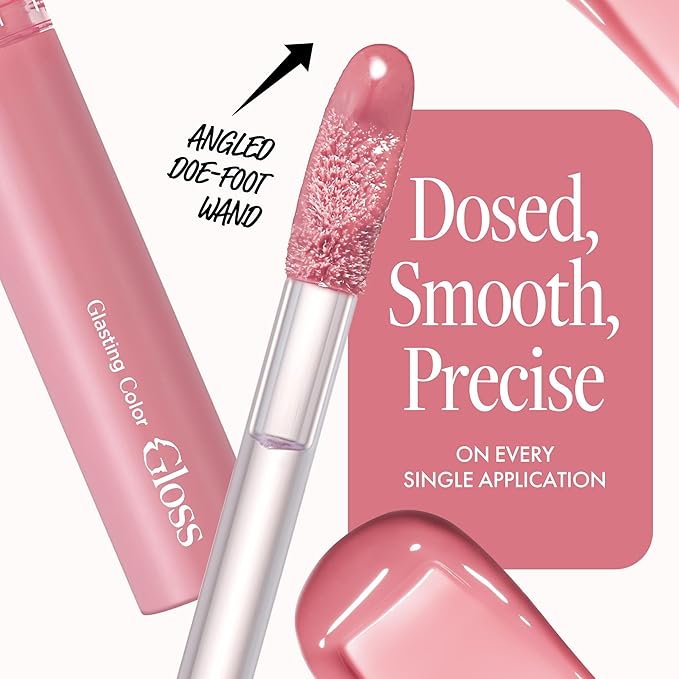 Glasting Color Gloss - K Beauty High Shine Long Lasting Lip Makeup - Non-Drying & Moisturizing - Lightweight Tinted Lip Gloss with Jojoba Oil 0.15 oz (#01 Peony Ballet)