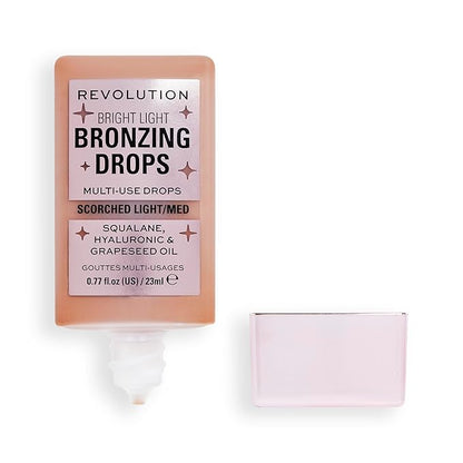 Revolution, Bright Light Bronzing Drops, Bronze & Glow for Face & Body, Infused with Hyaluronic Acid, Vegan & Cruelty-Free, Bronze Scorched, 0.77 fl oz