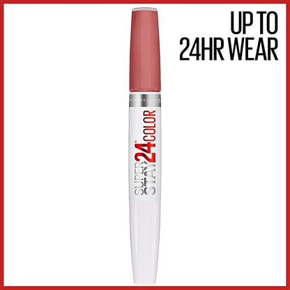 Maybelline Super Stay 24, 2-Step Liquid Lipstick Makeup, Long Lasting Highly Pigmented Color with Moisturizing Balm, Frosted Mauve, Mauve Pink, 1 Count