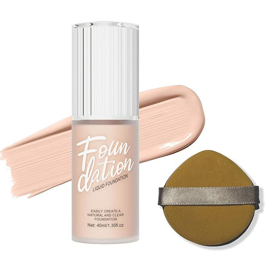 Foundation,Matte Foundation Concealer Full Coverage,Natural,Oil-Control &Waterproof Foundation Makeup For Women. (#101, 40ml)