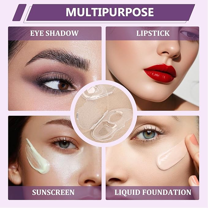 Professional Makeup Mixing Palette Butterfly Foundation Palette, Acrylic Palette Art Nail Palette Pigment Transparent Makeup Palette with Spatula Makeup Nail Art Palette (Clear 1 Pack)