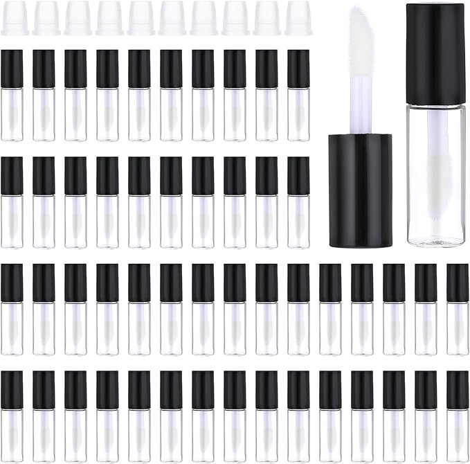 Mini Lip Gloss Tubes, 100 Pcs Refillable Lip Balm Bottle Transparent Empty Containers Travel Personal Cosmetic Inserts Cosmetic Tools Mini Lipstick Containers for Women DIY Makeup
