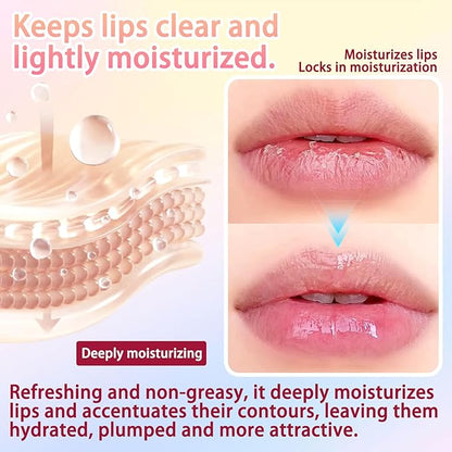 4PCS Roll On Lip Oil Set, Moisturizing Transparent Lip Glow Oil, Fruit Flavored Hydrating Roll On Plumping Lip Gloss Glossy Set, Long Lasting Non-sticky Shiny Lip Oil Makeup Gift Kit