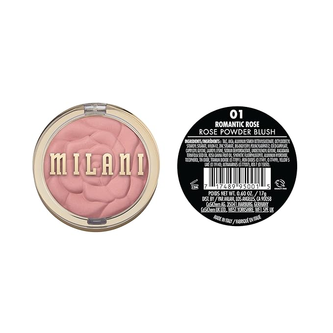 Milani Baked Blush, Powder Blush for Cheeks, Cruelty Free Makeup - Shape, Contour & Highlight Face for a Shimmery or Matte Finish -Romantic Rose
