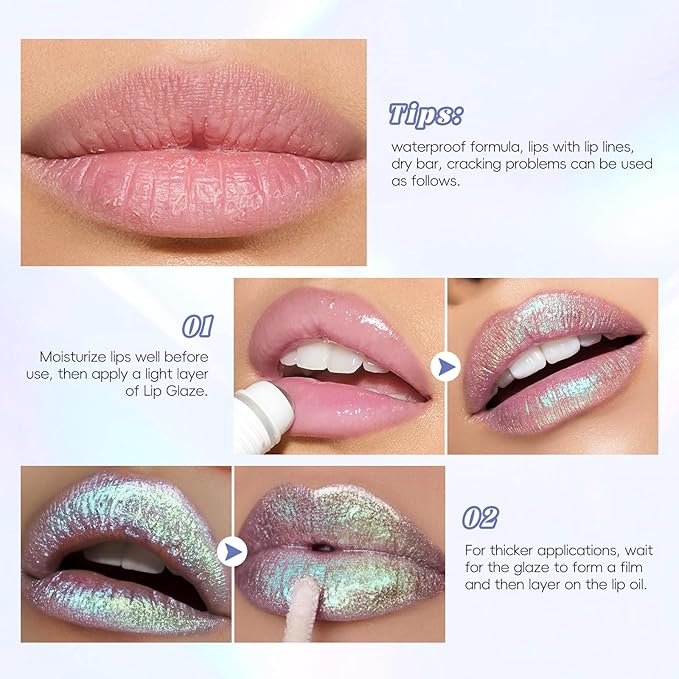 Green Glitter Lip Gloss Liquid Lipstick, Diamond Shimmer Metallic Sparkly Iridescent Chameleon Lip Gloss Gift for Women, Long Lasting Waterproof Highly Pigment Glimmer Holographic Lip Makeup01