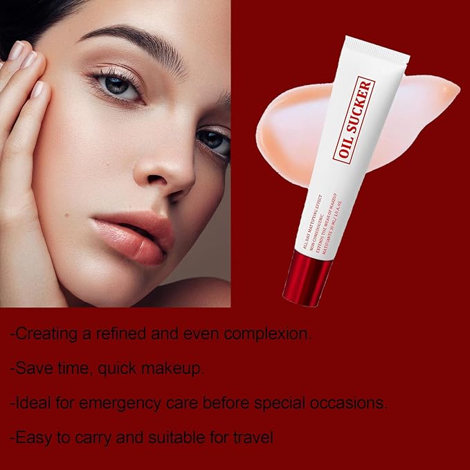 Oil Sucker, Extreme Mattifying Alkaline Primer, Natural matte Primer, Long-lasting waterproof eyeshadow primer for All Skin Types (1)
