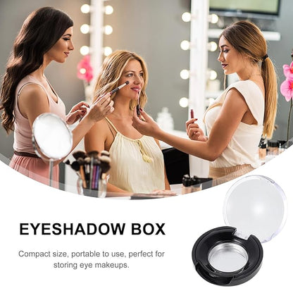 Round Eyeshadow Cases : 8pcs Empty Makeup Eyeshadow Box Travel Eyeshadow Boxes Round Compact Blushes Highlighters Eyeshadow Makeup Organizer Cosmetic Containers with Tin Liner