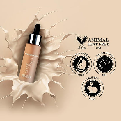 Faces Canada Second Skin Serum Foundation, Spf 15, Ultra Light Weight, Marine Algae Extract Enriched, Natural Matte Finish, Hd Flawless Radiance, Ivory, 4.94 Oz