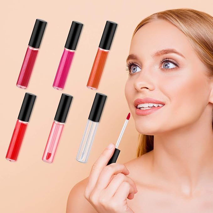 Bokon 200 Pcs 10 ml Lip Gloss Tubes Bulk Empty Plastic Lip Gloss Containers Clear Tubes with Wand and Rubber Inserts Refillable Balm Containers Bottles for Travel DIY Makeup