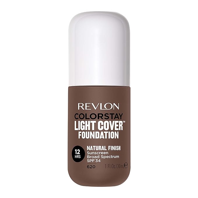 Revlon ColorStay Light Cover Liquid Foundation, Hydrating Longwear Weightless Makeup with SPF 35, Light-Medium Coverage for Blemish, Dark Spots & Uneven Skin Texture, 620 Java, 1 fl. oz.