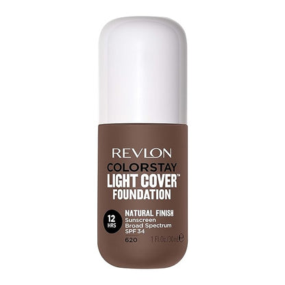 Revlon ColorStay Light Cover Liquid Foundation, Hydrating Longwear Weightless Makeup with SPF 35, Light-Medium Coverage for Blemish, Dark Spots & Uneven Skin Texture, 620 Java, 1 fl. oz.
