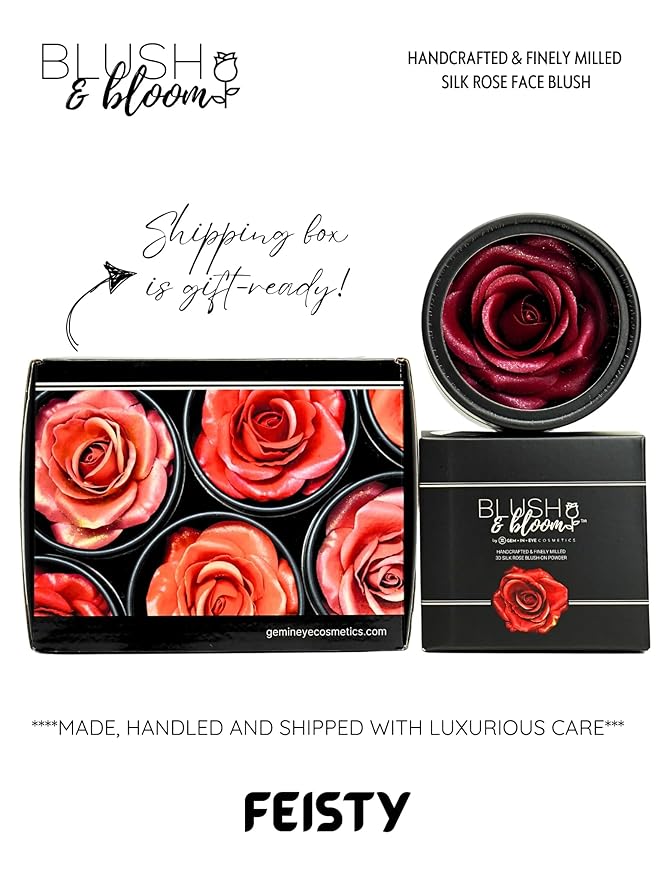 Blush & Bloom™ CLASSIC EDITION: FEISTY 3D Silk Rose Blush on Powder