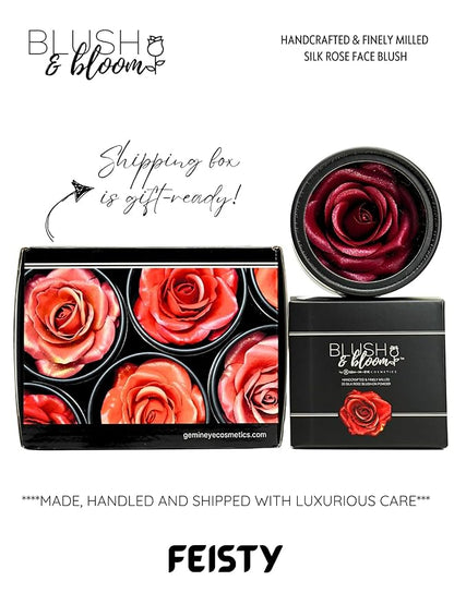 Blush & Bloom™ CLASSIC EDITION: FEISTY 3D Silk Rose Blush on Powder