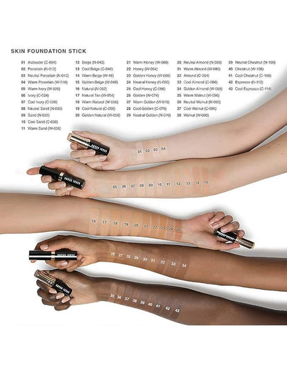 BOBBI BROWN SKIN FOUNDATION STICK - COOL CHESTNUT 0.31 OZ / 9 G FULL SIZE