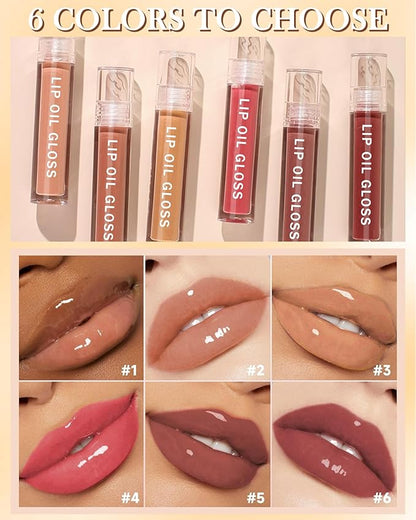 Hydrating Lip Tint Stain-1Pcs Tinted Plumping Lip Glow Oil, Moisturizing Water Lip Stain Makeup, Pigmented Non-Sticky Vegan Lip Gloss, Multi-Use Lip & Cheek Tint, Nude Glossy Finish, Cruelty Free-02#