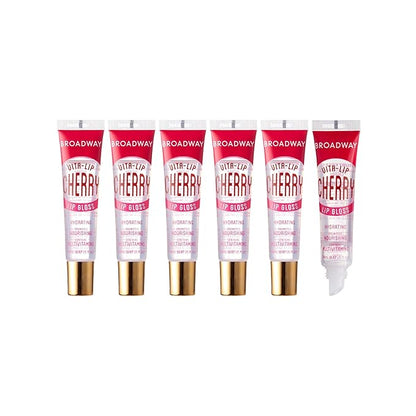 Ruby Kisses Broadway Vita-Lip Clear Lip Gloss 6pcs (Cherry), Ultra-Hydrating & Soothing Formula with Vitamin Oils, High-Shine Non-Sticky Finish, Healing Glossy Lip Balm Locks in Moisture