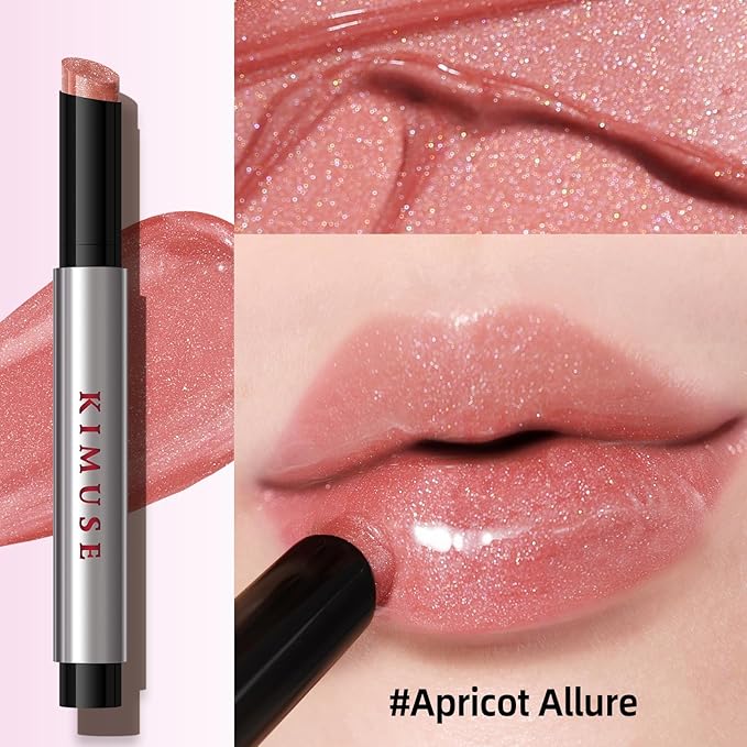 KIMUSE Lip Plumper, Hydrating Korean Lip Gloss, Click Tinted Lip Balm Solid Lipstick for Plumps & Moisturizes, Long-wearing All-in-one Lip Plumping, Gloss, Balm