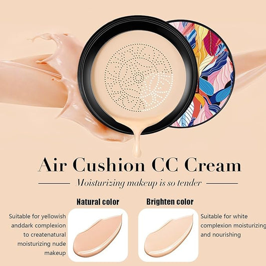 2024 New Mushroom Head Air Cushion CC Cream - Long-Lasting Matte Waterproof Moisturizing Concealer Beauty (Brighten)