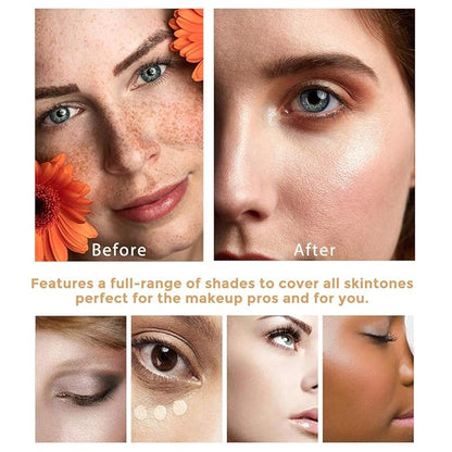 TLM Colour Changing Foundation, 2Pack Flawless Color Changing Foundation Makeup Base Moisturizing Liquid Foundation for Women, Concealer Cover, Girls SPF15, Sunscreen, Non-Greasy,Long Lasting