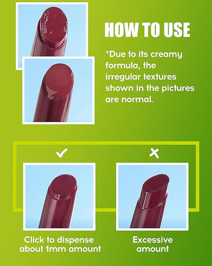 Press Lipstick Lip Oil Slick Click, Shining Hydrating Jelly Solid Lip Gloss, Mirror Glass Lip Glaze Moisturizing Lipstick Solid Water Gloss Lip Tint, Vivid Color Glossy Lip Makeup, 06