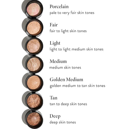 LAURA GELLER NEW YORK Award-Winning Baked Balance-n-Brighten To Go Travel Size Color Correcting Powder Foundation - Golden Medium - Buildable Light to Medium Coverage - Demi-Matte Natural