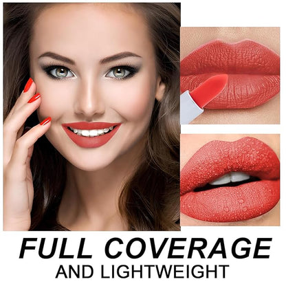 Matte Bullet Long Wear Lipstick - Vegan and Cruelty-Free - Smudge and Waterproof Matte Lipstick with Moisturizing Formula - All Day Comfort - (Power Play #01)
