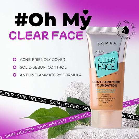 Clear Face Complexion Duo: Foundation 407 & Concealer 404 for Tan to Deep Skin Tones