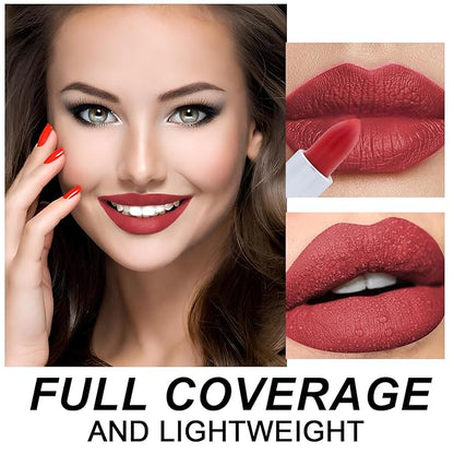 Matte Bullet Long Wear Lipstick - Vegan and Cruelty-Free - Smudge and Waterproof Matte Lipstick with Moisturizing Formula - All Day Comfort - (Crimson Luxe #11)