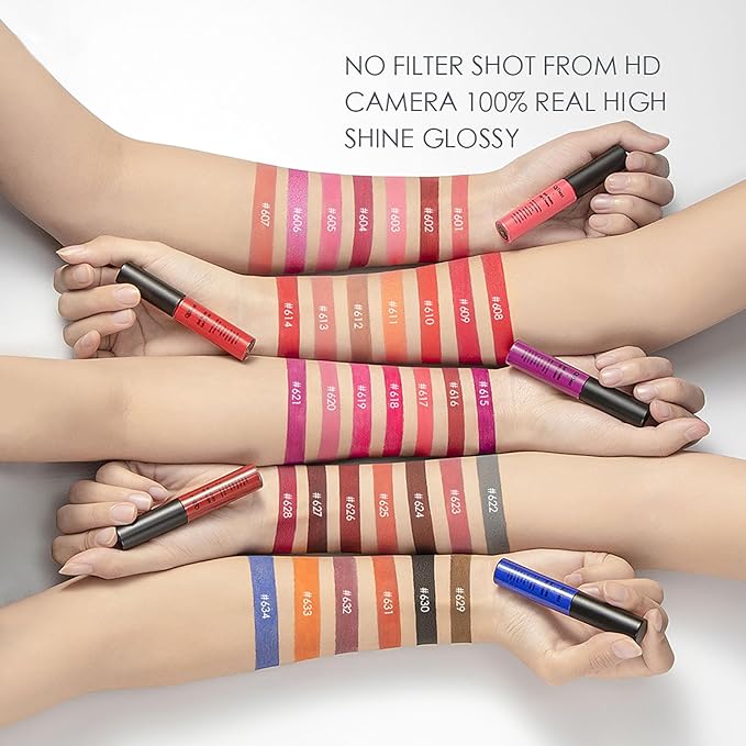 Velvet Matte Liquid Lipstick Makeup Long-Lasting and Waterproof Wear, Non-Stick Cup Lip Gloss,(Purple 619)