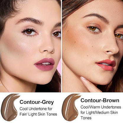 FV Cool Toned Contour Stick, Long Lasting Liquid Contour Wand, Lightweight, Blendable & Natural Cream Contour for Face, Vegan & Cruelty-free, 04 Grey