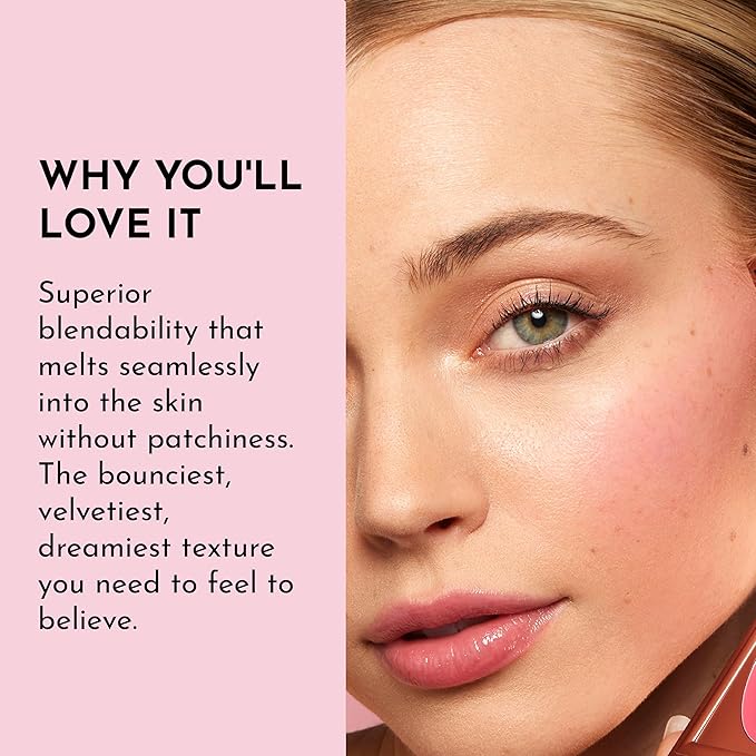 Pinch My Cheeks Soft-Blur Cream Blush - Valentine - Premium Blush with Natural Ingredients to Re-Energize and Protect the Skin While Imparting a Soft, Cloudy Finish - 0.18 oz