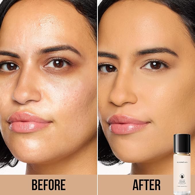 Lasting Cover Foundation, 24H Longlasting Full Coverage Matte Finish Face Makeup, Poreless, Lightweight, Waterproof, Oil Free Liquid Foundation, N01