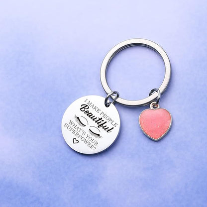 ZNOSVEI Lashes Keychain Lashes Girl Gift Eyelashes Artist Keychain Beautician Gift Makeup Lover Gift