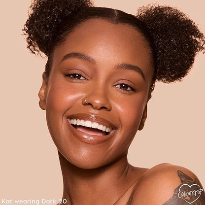 ColourPop Pretty Fresh Tinted Foundation Stick - Balm to Cream Foundation with Light to Medium Coverage - Infused with Hydrating Hyaluronic Acid, Peptides & Niacinamide - Dark 20 (0.29 oz)