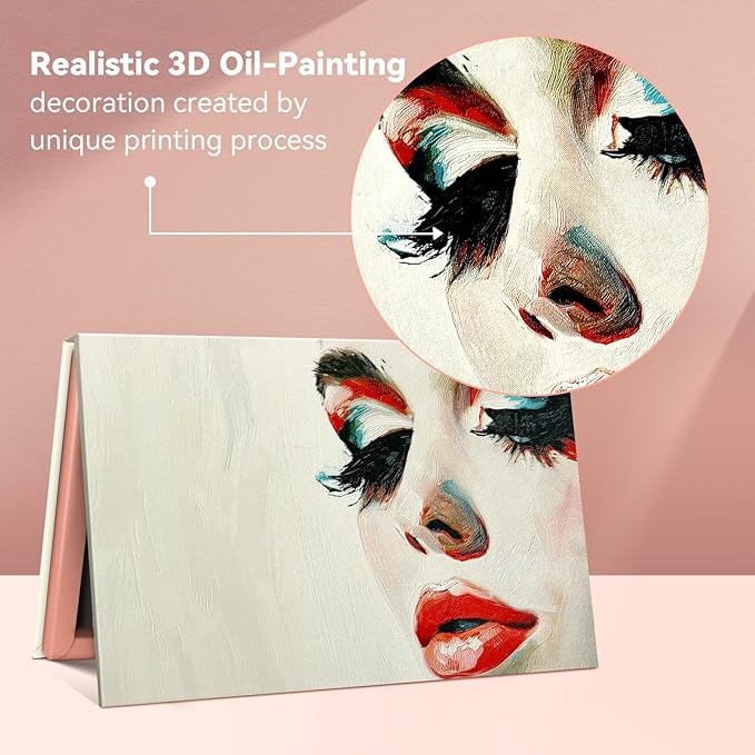 Magnetic Makeup Palette DIY Empty Eyeshadow Lipstick Palette with Mirror 3D Finish Surface Paper Makeup Organizer (Your Art)