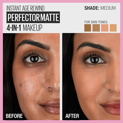 Maybelline Instant Age Rewind Instant Perfector 4-In-1 Matte Makeup, 03 Medium, 1 Count
