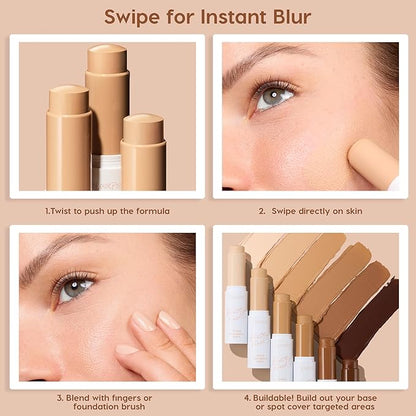 ColourPop Pretty Fresh Tinted Foundation Stick - Balm to Cream Foundation with Light to Medium Coverage - Infused with Hydrating Hyaluronic Acid, Peptides & Niacinamide - Light 7 (0.29 oz)