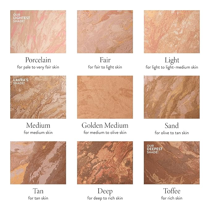 LAURA GELLER NEW YORK Award-Winning Baked Balance-n-Brighten Color Correcting Powder Foundation - Porcelain - Buildable Light to Medium Coverage - Demi-Matte Natural Finish