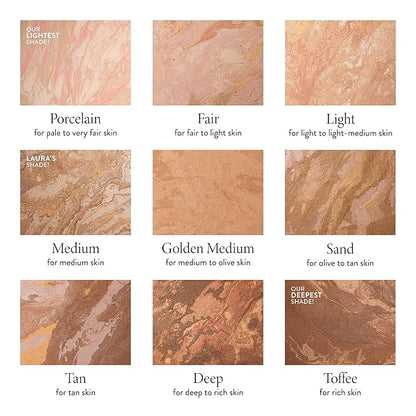 LAURA GELLER NEW YORK Award-Winning Baked Balance-n-Brighten Color Correcting Powder Foundation - Tan - Buildable Light to Medium Coverage - Demi-Matte Natural Finish