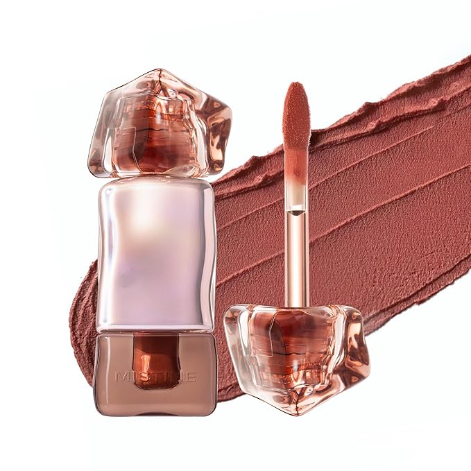Mistine Cream Lip Gloss Thai latte Long Lasting Lip Gloss Non-sticky Silk Smooth Mist Matte Finish Lip Tint Gloss M01 Toffee Coconut 0.1 fl oz 1 Count