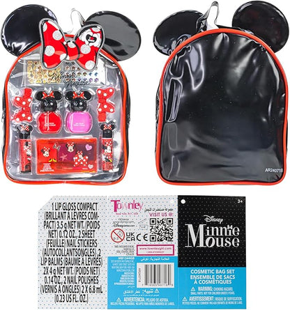 Disney Minnie Mouse - Townley Girl Cosmetic Makeup Gift Bag Set Includes Lip Gloss, Nail Polish & Hair Accessories for Kids Girls, Ages 3+ Perfect for Parties, Sleepovers & Makeovers