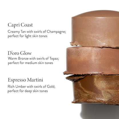 LAURA GELLER Italian Marble Bronzer Makeup Stick | Cream Finish Marbleized Contour for Natural Glow D'oro Glow